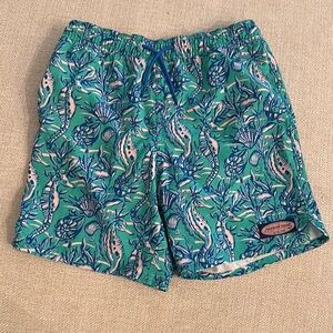Vineyard Vines Blue and Green Swim Trunks Quick-Dry